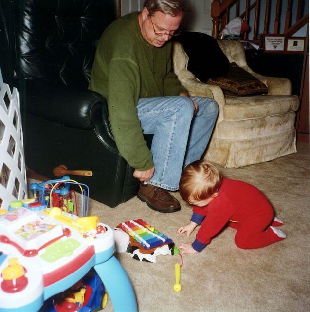 Robert and his Grandfather.  Taken with the aid of a 5b flashbulb @ f/16.