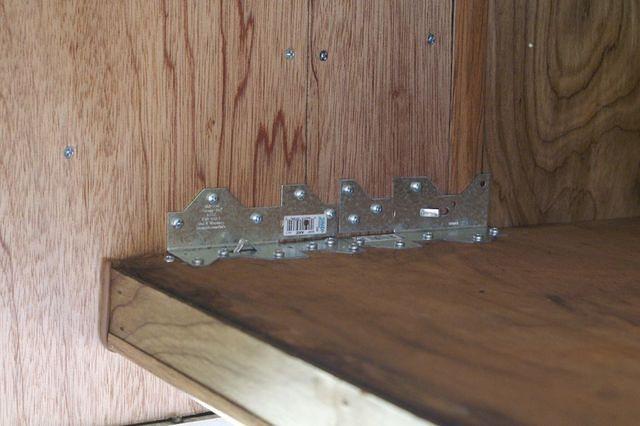 Re-bracing the Bunk (originally screwed in from the outside)