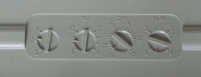 Mfg Date Inside Front Panel